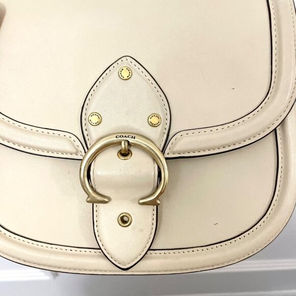 COACH Glovetanned Leather Beat Saddle Bag B4/Ivory One Size - Picture 5 of 15